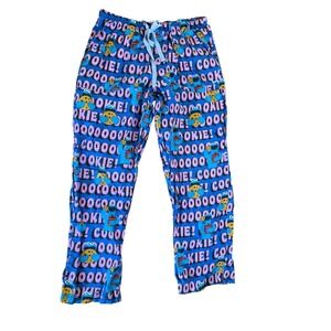 Peter Alexander Sesame Street Cookie Monster Pajama Pants Blue Pink Cotton Small